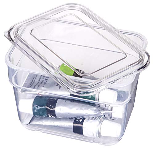 ArtBin 6969AG Bins with Lids 3-Pack, [3] Small Art & Craft Organizer Boxes, Clear