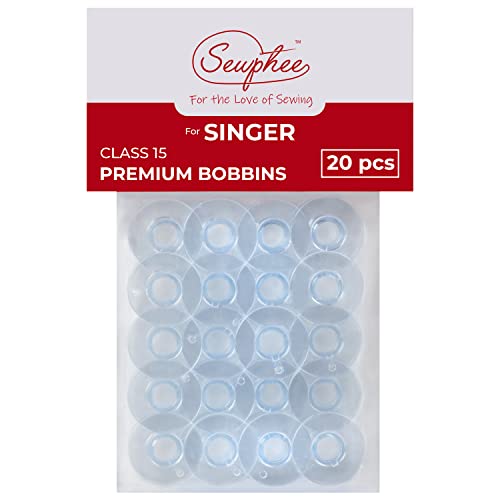 20pcs Bobbins for Singer Sewing Machine - Class 15 Plastic Bobbins, 81348