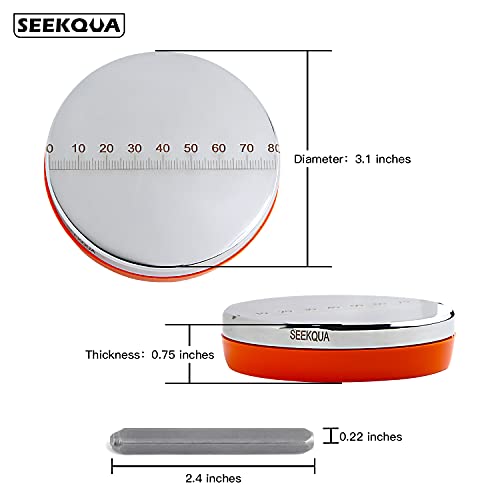SEEKQUA Professional Steel Bench Block with Silicone Backing, with Smooth Surface and Graduated Scale for Metal Working and Jewelry Stamping