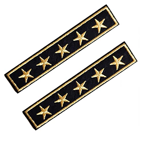 2PCS Epaulet US Flag Stars Shoulder Strap Emblem Iron On Patch Embroidered Sew On Patches for DIY Hat, Jacket, Arts Craft Clothes Patches (Pattern 09)
