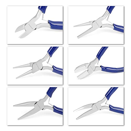 WORKPRO 7-Piece Jewelers Pliers Set, Jewelry Making Tools Kit with Easy Carrying Pouch (Blue)