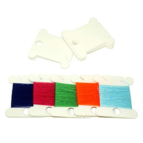 120 Pcs Plastic Floss Bobbins Organizer Embroidery Thread Holder Cross Stitch Thread Organizer White Card Holder DIY Sewing Storage Accessories