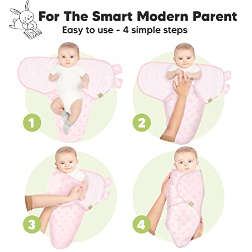 3-Pack Organic Baby Swaddle Sleep Sacks - Newborn Swaddle Sack - Ergonomic Baby Swaddles 0-3 Months - Baby Sleep Sack - Baby Swaddle Blanket Wrap - Baby Swaddle Sack - Baby Swaddle Wrap (Blossom)