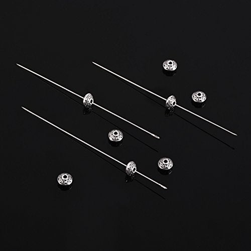 Outus 30 Pieces Beading Needles with Needle Bottle (0.45 mm Diameter and 80 mm/ 3.15 inches Long)