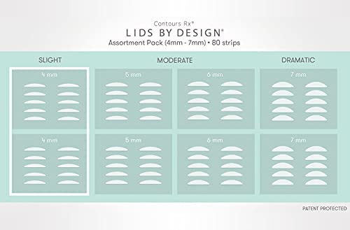 LIDS BY DESIGN (4mm) Eyelid Correcting Strips Heavy Hooded, Droopy Lids for Slight Lift, 80 count