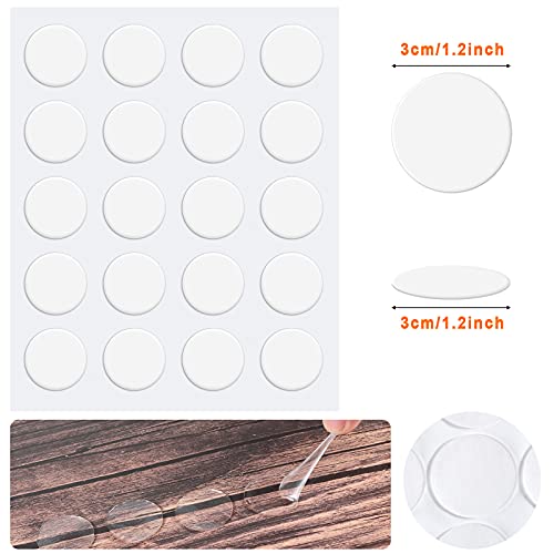 Double Sided Adhesive Dots Clear Glue Point Tape Stickers Balloon Glue Round No Traces Strong Adhesive Sticker Waterproof Dot Sticker for Craft DIY Art Office Supply(200 Pieces,1.2 Inch/ 30 mm)