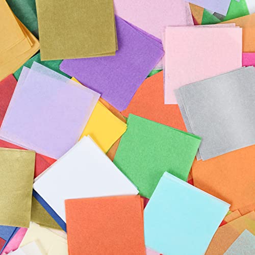 8000 Pcs 2 Inch Tissue Paper Square for Crafts, 40 Assorted Colored Tissue Paper, Craft Tissue Paper Bulk for Art Projects, Collage, Suncatchers, Scrapbooking - Non-Bleeding