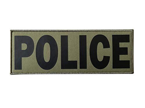SUVIYA Large 11x4 inch Police Patch with Hook and Loop (Green-Black,11x4 inch)