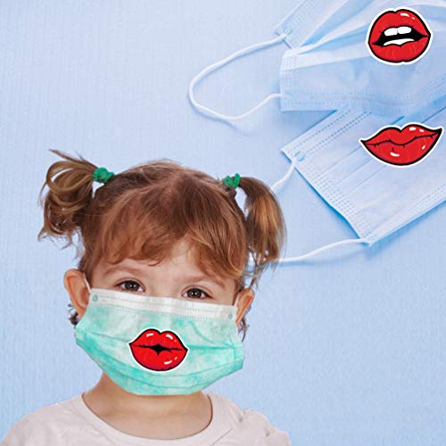 Exceart 80Pcs Mouth Stickers Face Cover Stickers Lips Stickers Smile Decals for Face Cover Bandana Headwear