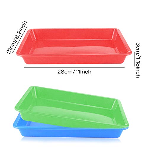 Plastic Art Trays Art and Craft Tray Plastic Tray,5 Pieces Stackable Activity Tray Crafts Organizer Tray Serving Tray Jewelry Tray for DIY Projects, Painting, Beads (11 x 8.3 x 1.2 inch)