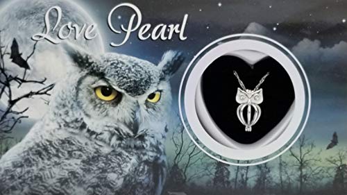 Owl Love Wish Pearl Kit Chain Necklace Kit Pendant Cultured Pearl in Kit Set with Stainless Steel Chain 16\