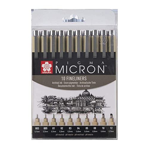 Pigma Micron Fineliners 10 Pack