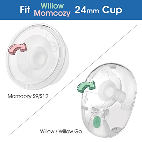 Maymom Flange Inserts 17 mm for Medela, Spectra 24 mm Shields/Flanges, Momcozy/Willow Wearable Cup. Compatible with Medela Freestyle, Harmony to Reduce 24mm Nipple Tunnel Down to 17 mm; 2pc/Each