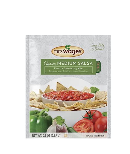 Mrs. Wages Medium Classic Salsa Seasoning Mix, .8 Oz Pouches (VALUE PACK of 12)