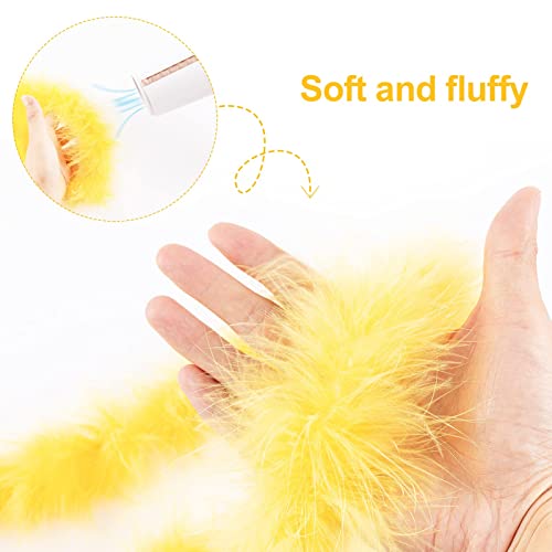 8 Pcs 6.6 Ft Colorful Feather Boas for Craft - Party Feather Boas Bulk, Natural Plush Turkey Feathers Dress Up Boas for Unisex Christmas Tree Wedding Party Performance DIY Decor (8 Colors)