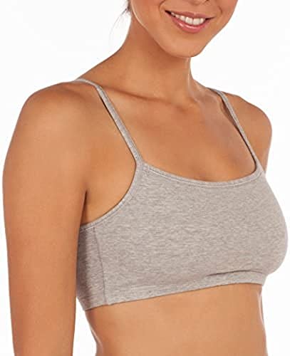 Fruit of the Loom womens Spaghetti strap Pullover Sports Bra, Size 42, White/Heather Grey/Black, 6 pack