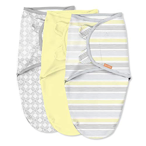 SwaddleMe Original Swaddle – Size Small, 0-3 Months, 3-Pack (Yellow Stripe)