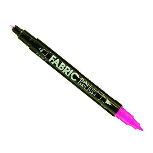 Uchida Marvy Fabric Ball and Brush Marker Art Supplies, Fluorescent Pink