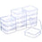 SATINIOR 12 Pack Clear Plastic Beads Storage Containers Box with Hinged Lid for Beads and More (2.12 x 2.12 x 0.79 Inch)