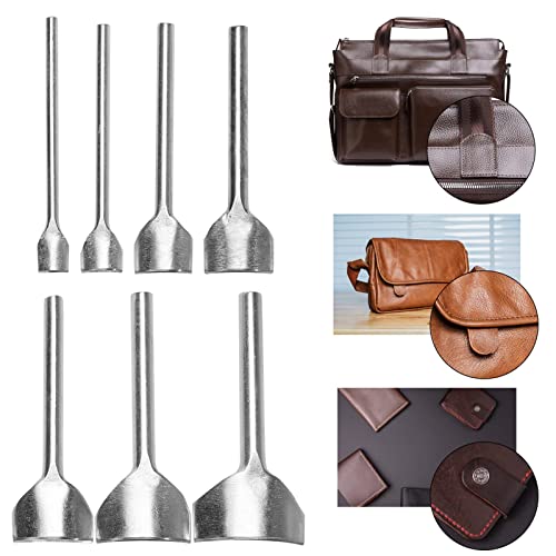 Caydo 7 Pieces Leather Craft Tools Half-Round Punch Arc-Shaped Leather Edge Cutter Punch for Crafting Strap Belt, Wallet and Bag DIY Handwork 10-40mm