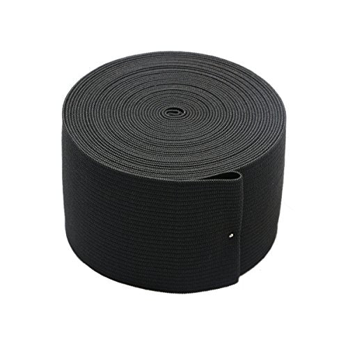 2-inch Black Knit Elastic Spool Wide Heavy Stretch Elastic Band,5 Yards