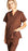Dagacci Medical Uniform Woman and Man Scrub Set Unisex Medical Scrub Top and Pant, Brown, S