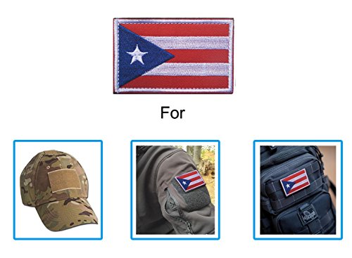 TopAAA Puerto Rico Flag Patch Military Embroidered Tactical Patch Morale Shoulder Applique