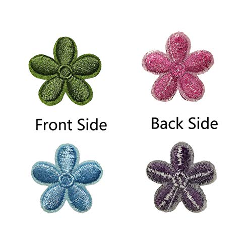 Juland 23PCS Mini Sun Flower Embroidered Patches Self Adhesive Embroidered Custom Backpack Patches for Men, Women, Boys, Girls, Kids