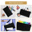 Sntieecr 10 Pack Black Cosmetic Bags Sublimation Blank Heat Transfer Makeup Bags with 10 Pieces Wristband Lanyards for DIY Craft Travel Pencil Bags (8.3 x 5.1 Inch)