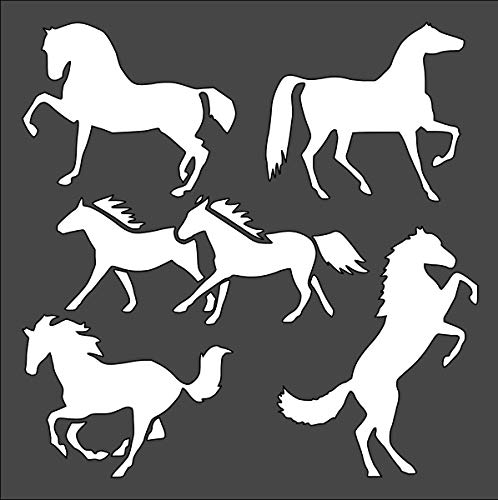Rubstamper Horse Logo Stencil Reusable Sturdy Flexible Clear Plastic 1-5.5x5.5 in Arts and Crafts Material Scrapbooking for Airbrush Painting Drawing