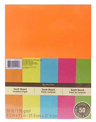 Recollections Cardstock Paper - Neon - South Beach Assorted Colors- 8.5 X 11
