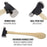 The Beadsmith Two-Sided Chasing Hammer - 10.5 Inches Wooden Handle, 2.75” Steel Head with a 13.5mm Ball Pein & 29mm Domed Face - Tool Used to Add Texture and Dimension to Metalwork