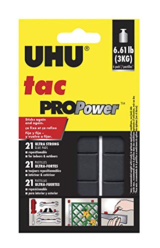 UHU Tac PROPower, 2.1 oz (50g), 21 pads (48680), Black