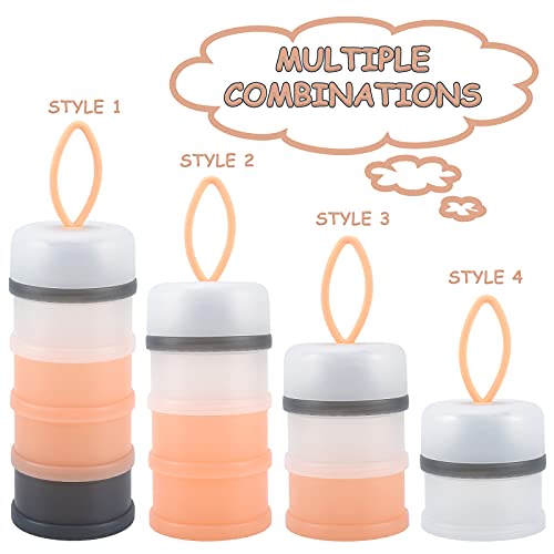 Accmor 4 Layers Baby Milk Powder Formula Dispenser, Stackable Formula Container for Travel, Non-Spill Baby Snack Storage Container,BPA Free, 2 Pack