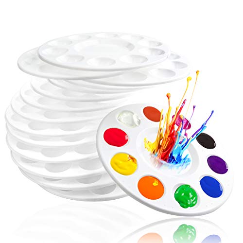 inifus 22 PCS Paint Tray Palettes for Kids, Plastic Paint Pallet with 10 Wells, Acrylic Artist Paint Tray Palette for Kids, Students to Acrylic Oil Watercolor Craft Supplies DIY Art Painting