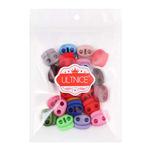 HEALLILY Plastic Spring Fastener Cord Lock Toggle Stopper Buttons Slider for DIY Drawstrings Paracord 25pcs (Random Color)