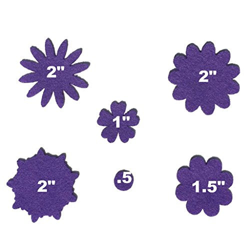 240 Piece - Craft Felt Flowers - Assorted Color Felt Flower Shapes - by Wildflower Toys