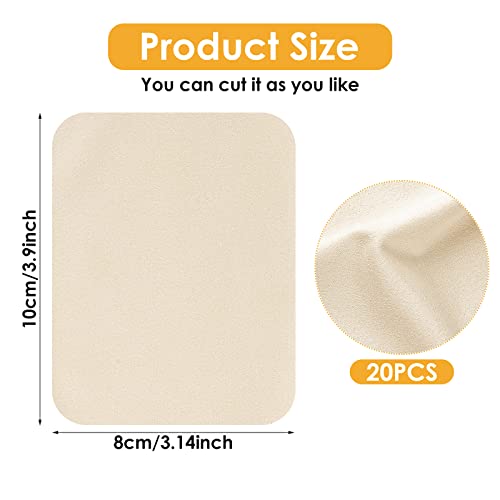 20 Pieces Chamois Pottery Tools Pre-Cut Chamois Cloth Clay Pottery Tools Trimming Mud Tool Kit Ceramic Pottery Craft Supplies Soft Chamois for Pot Rim Smoothing Pottery (3 x 3.9 Inch)