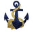Nautical - Navy Blue Anchor - Gold Rope - Seafaring - Embroidered Iron on Patch
