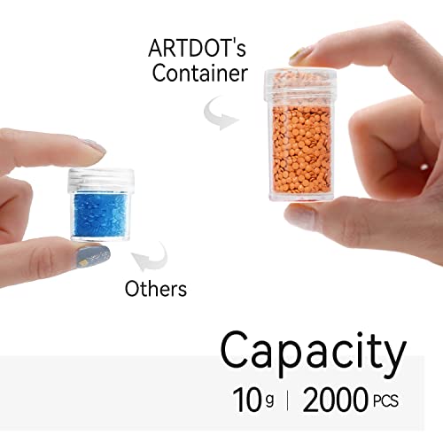ARTDOT Diamond Painting Storage Containers, 60 Slots Diamond Art Accessories and Tools for 5D Diamond Painting Kits Organizer