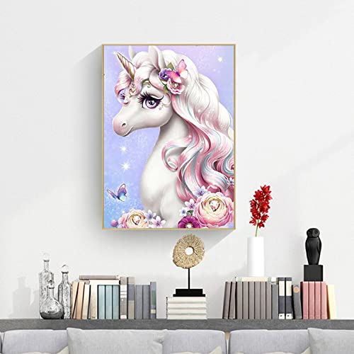 Diamond Painting Kits for Adults Full Drill Unicorn Anime Diamond Art Kits for Kids DIY Square Diamond Painting Kits Diamond Dots for Adults Diamond Art Home Wall Decor -YNC012 (Pink-Unicorn)