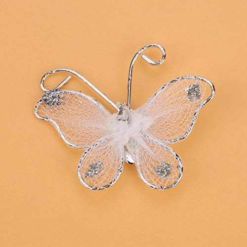 HEEPDD 100Pcs Butterfly Decorations, Wired Mesh Stocking Glitter Butterflies Clothing Decoration Accessories
