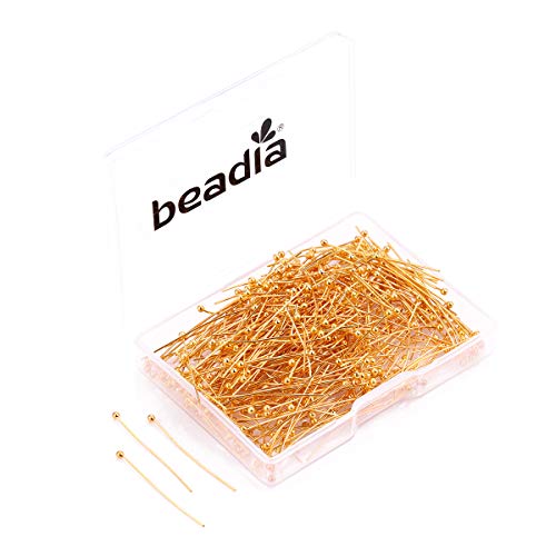 BEADIA Ball Head pins Gold for DIY Jewelry Making 30mm 400pcs