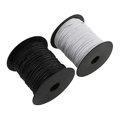 100Yards 2mm Waxed Cotton Thread Cotton Cord , Waxed String,Waxed Beading Cord for Jewelry and DIY Making (Black)