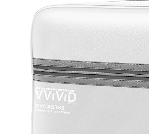 VViViD White Weatherproof Faux Leather Finish Marine Vinyl Fabric (5ft x 54")