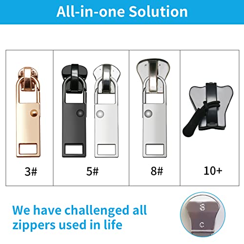 24PCS Zipper Pull - Zipper Pull Replacement, Zipper Puller Helper, Zipper Repair Kit, Detachable Metal Zipper Pull Tab & Nylon Zipper Pull Cord, Zipper Slider Replacement, Zipper Fixer by Red Snail