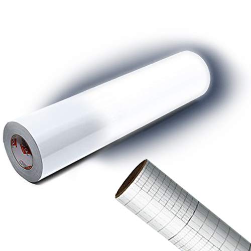 ORACAL 5400 Reflective Craft Safety Vinyl 12" x 24" Self-Adhesive Roll for Cameo, Cricut and Silhouette Including 12" x 24" Roll of Transfer Paper (Silver White Reflective 1 roll)