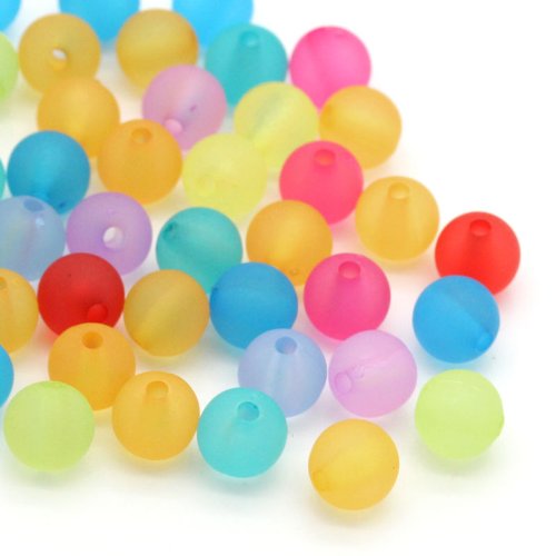 900 Round Pastel Frosted Acrylic Beads 8mm or 5/16 Inch Acrylic Beads with 1.5mm Hole