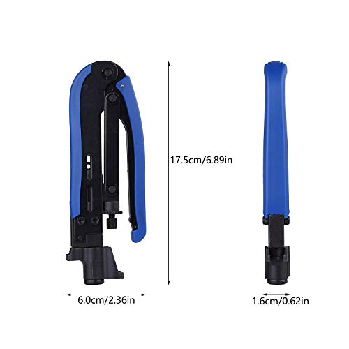 Coax Cable Crimper Kit, Yangoutool Coaxial Compression Tool, Adjustable RG6 RG11 RG59 75-5 75-7 Coaxial Cable Stripper