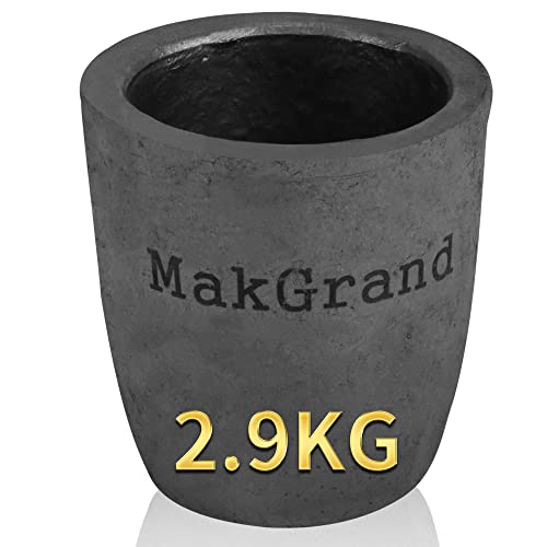 MakGrand Casting Graphite Crucibles, Melting Casting Metal, Withstand The High Temperature 1800℃(3272°F), Refining Aluminum Gold Silver Copper, Casting Tools (2.9kg)
